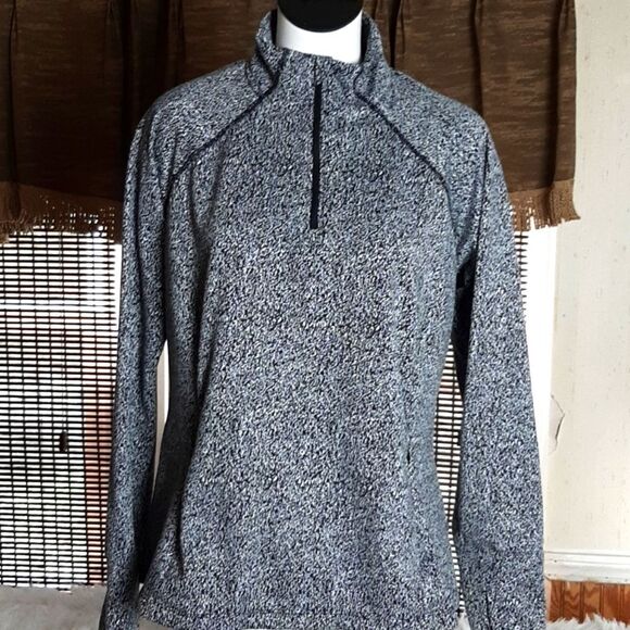 Avia Lite Black & White Polyester Spandex Jacket L - Picture 2 of 7